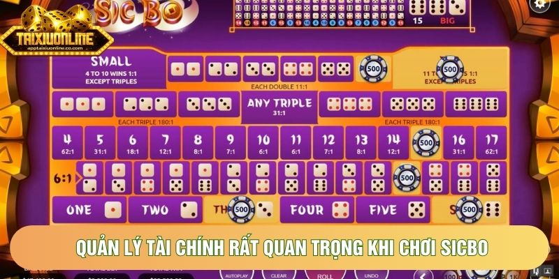 Quản lý tài chính rất quan trọng khi chơi sicbo